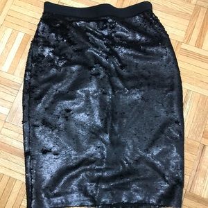 BR Black Sequins Pencil Skirt sz10